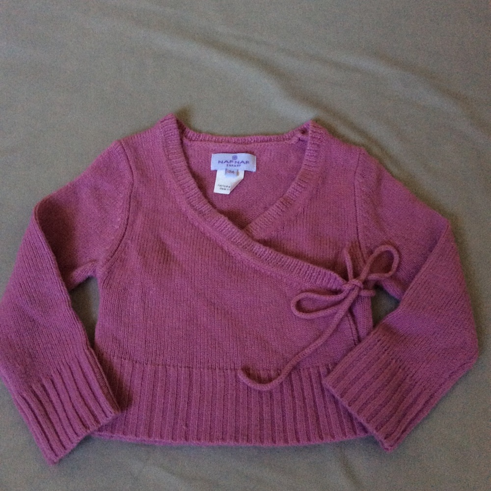Naf Naf, infant, wrap sweater, girls 2.